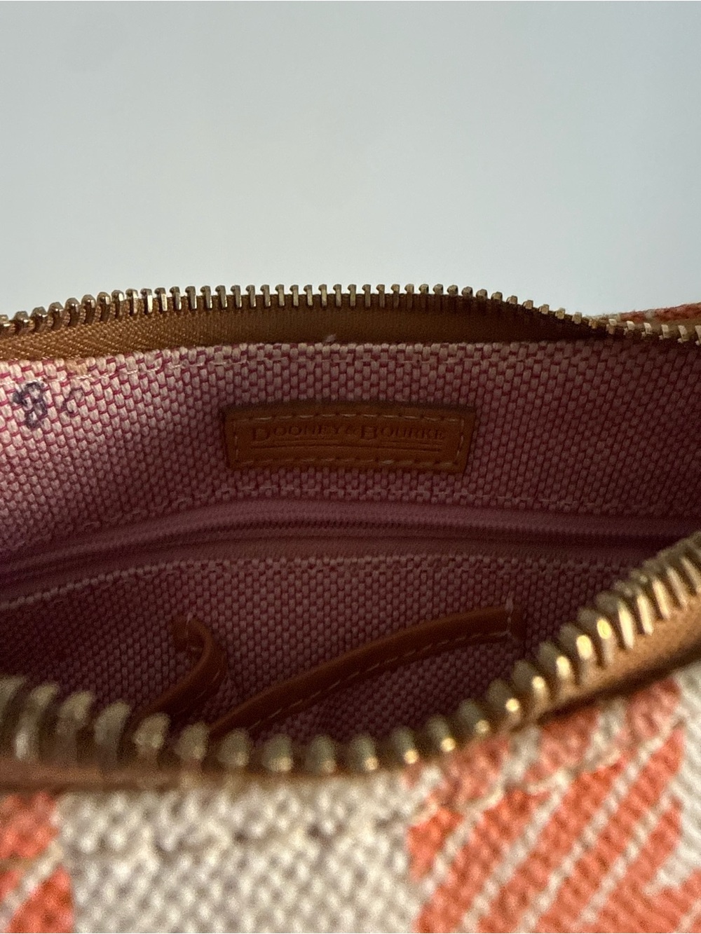 🍊Vintage Dooney & Bourke Orange Plaid Gingham Bucket Bag - Picture 7 of 8